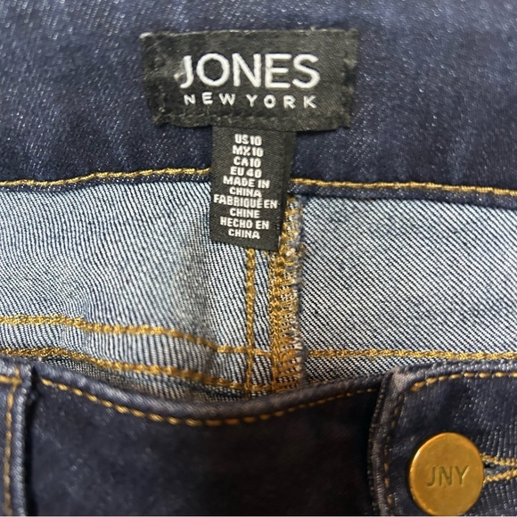 Jones New York jeans Lexington legging dark wash stretch size 10 26 inch inseam - Picture 9 of 12